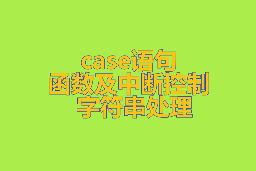 case语句 、 函数及中断控制 、 字符串处理