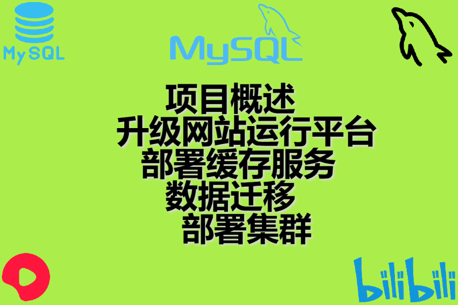 项目概述 、 升级网站运行平台 、 部署缓存服务 、 数据迁移 、 部署集群